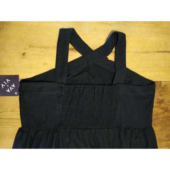 Ava And Viv Women's Plus Size 1X Black Sleeveless Dress Sundress Soft Stretchy - Picture 4 of 8
